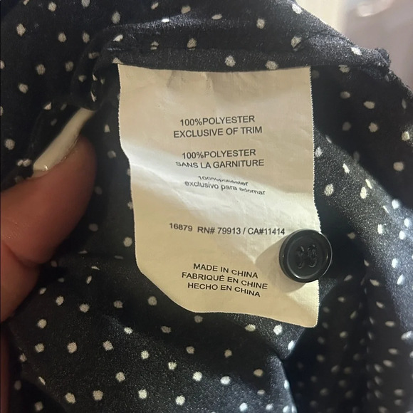 A Pea in the Pod Black Blouse with White Dots - Picture 4 of 4